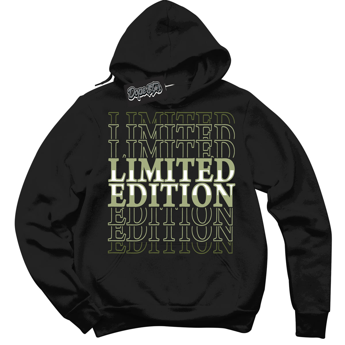 Cool Black Hoodie with “ Limited Edition ”  design that Perfectly Matches Safari Oil Green Dunk.

