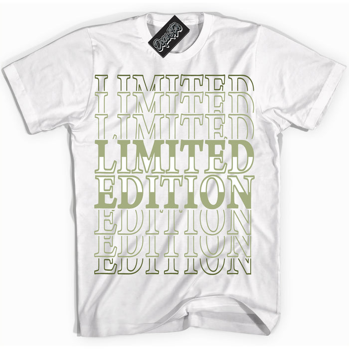 Cool White Shirt with “ Limited Edition ” design that perfectly matches Safari Oil Green Dunk.
