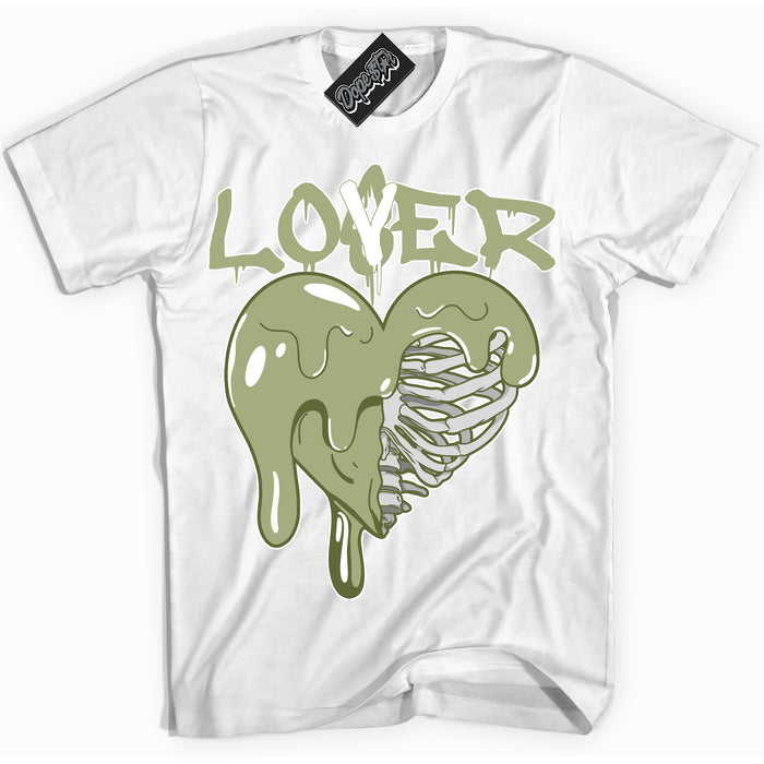 Cool White Shirt with “ Lover Loser ” design that perfectly matches Safari Oil Green Dunk.
