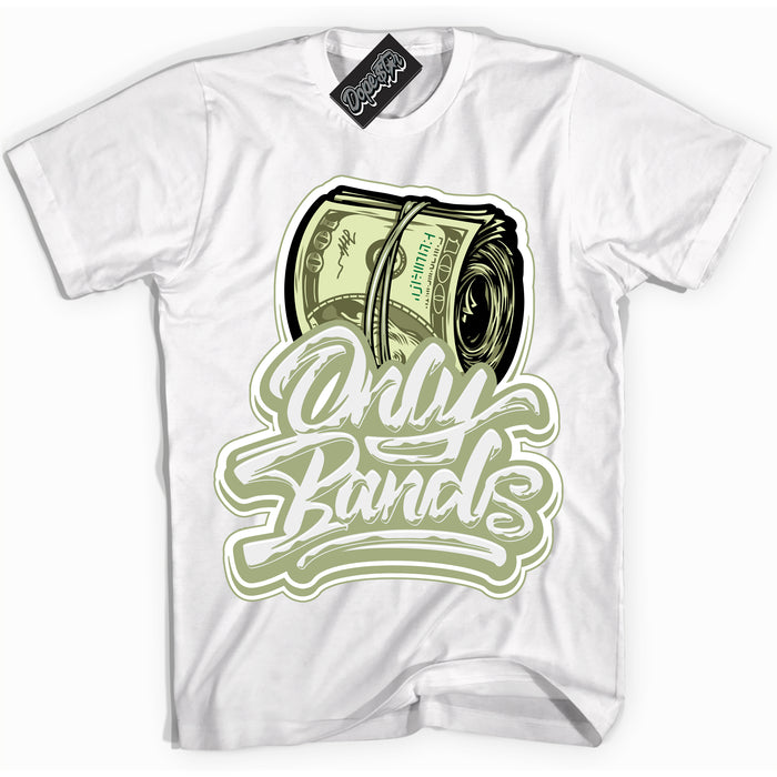 Cool White Shirt with “ Only Bands ” design that perfectly matches Safari Oil Green Dunk.
