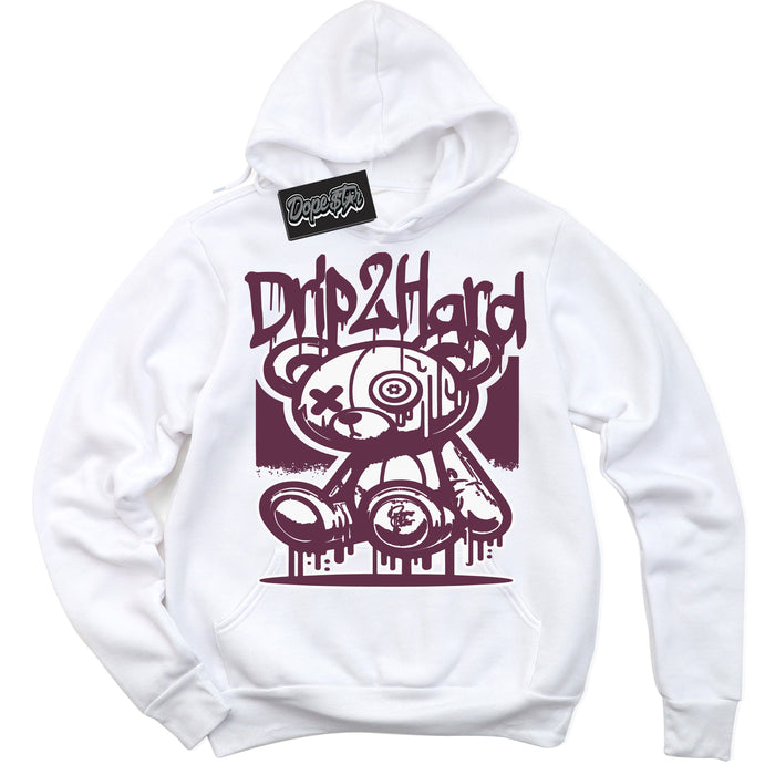 Cool White Hoodie with “Drip 2 Hard” design that Perfectly Matches White Viotech Dunks.