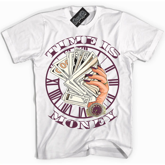 Cool White Shirt with “Time Is Money” design that perfectly matches White Viotech Dunks.