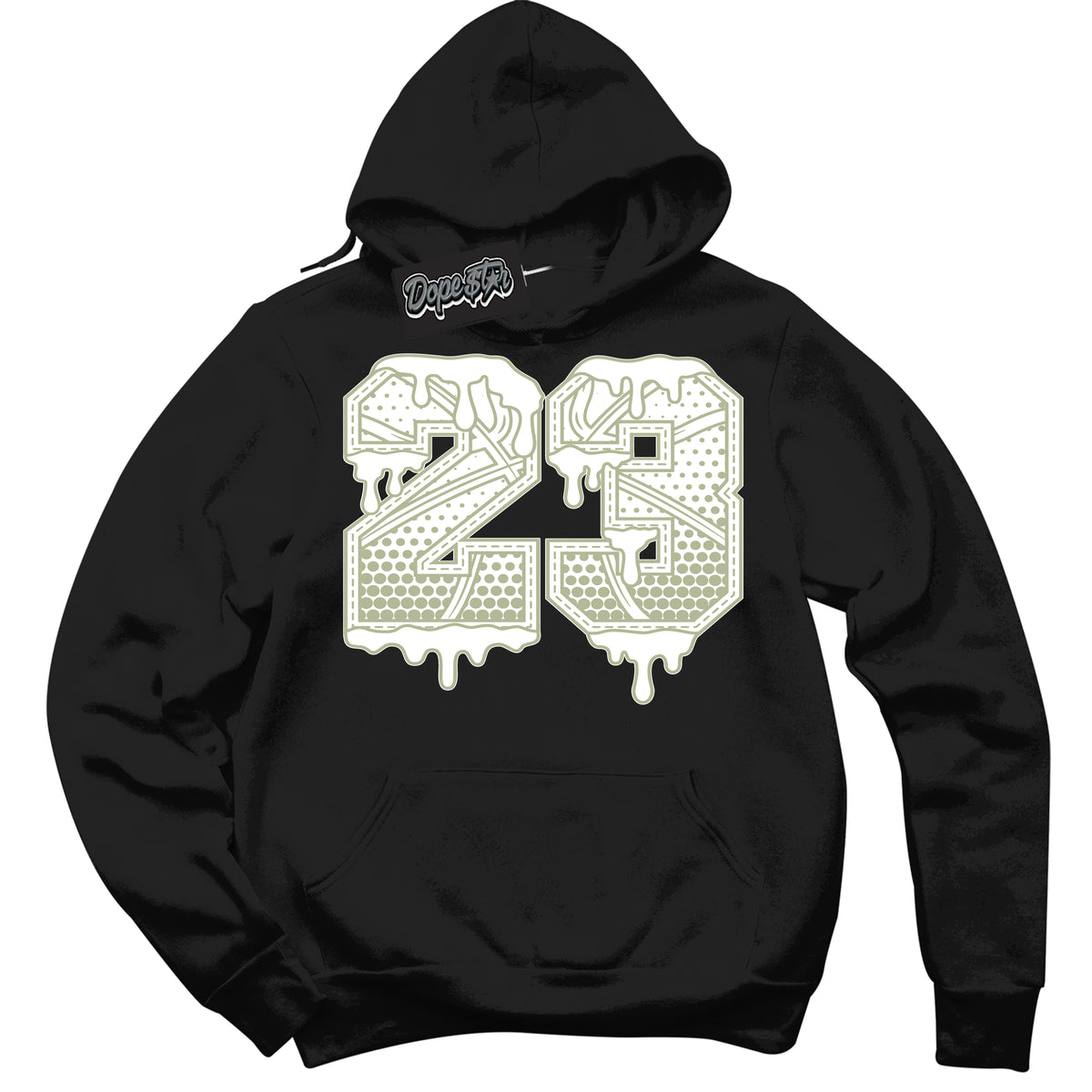 Cool Black Hoodie with “ 23 Ball ”  design that Perfectly Matches Next Nature Olive Aura Dunks.
