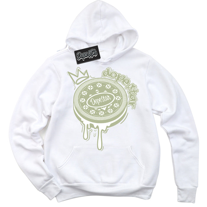 Cool White Hoodie with “ Oreo DS ”  design that Perfectly Matches Next Nature Olive Aura Dunks.
