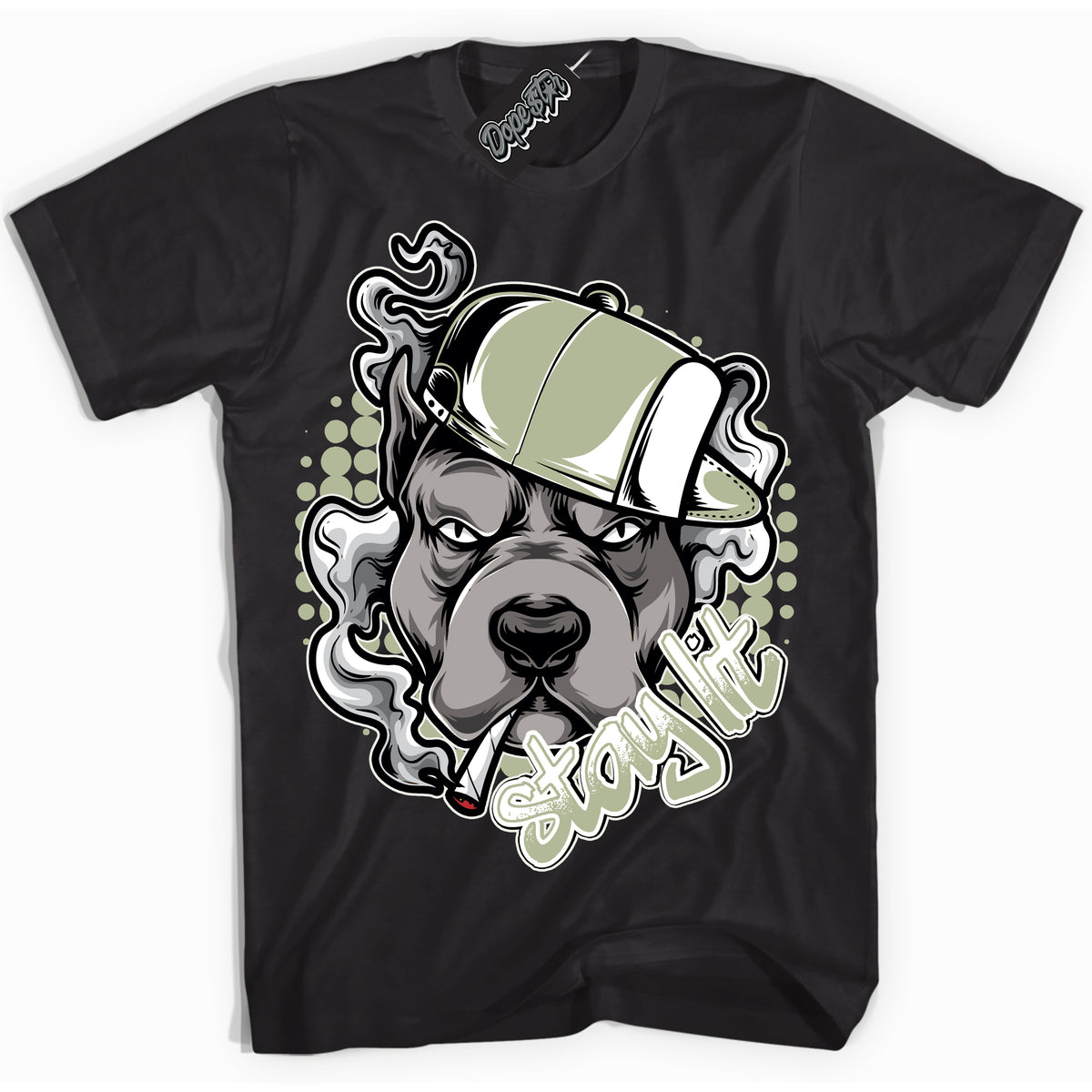 Cool Black Hoodie with “ Stay Lit ”  design that Perfectly Matches Next Nature Olive Aura Dunks.