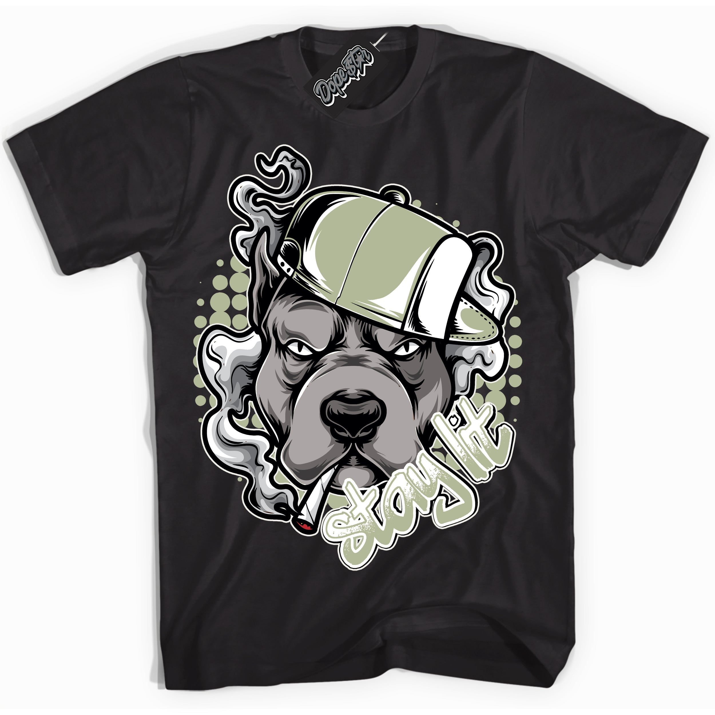 Cool Black Hoodie with “ Stay Lit ”  design that Perfectly Matches Next Nature Olive Aura Dunks.