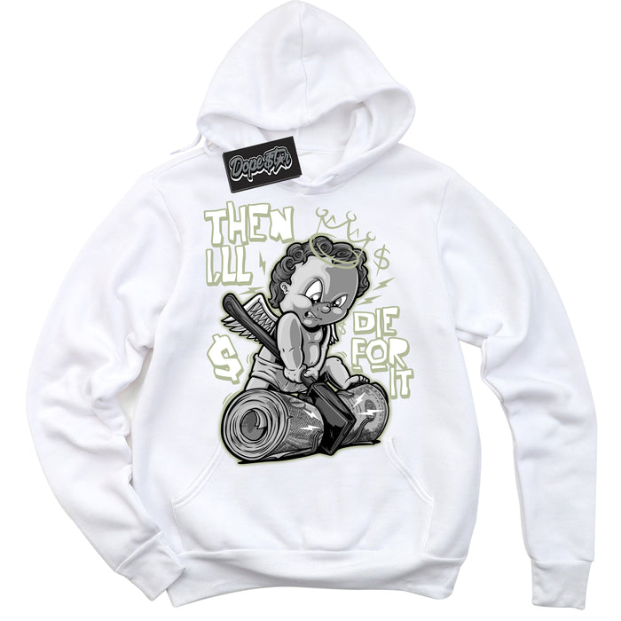 Cool White Hoodie with “ Then I'll ”  design that Perfectly Matches Next Nature Olive Aura Dunks.
