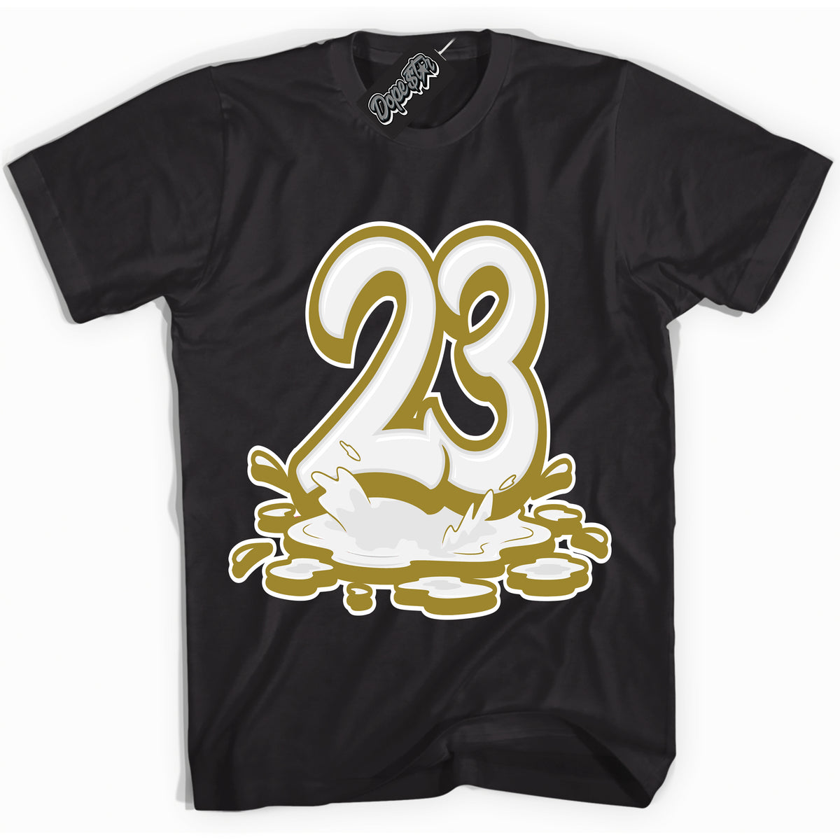 Cool Black Shirt with “ 23 Melting ” design that perfectly matches Pacific Moss Dunks.

