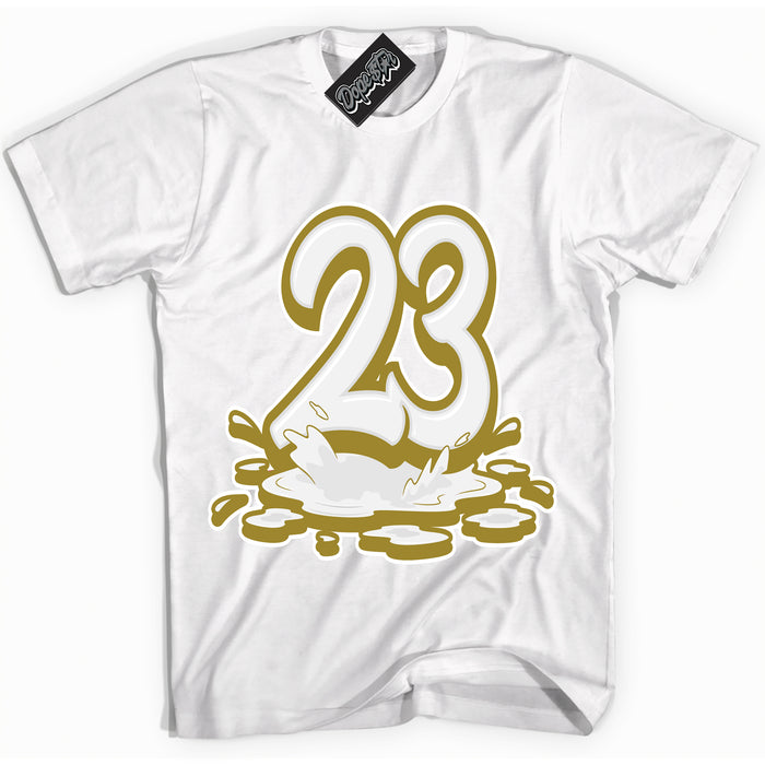 Cool White Shirt with “ 23 Melting ” design that perfectly matches Pacific Moss Dunks.
