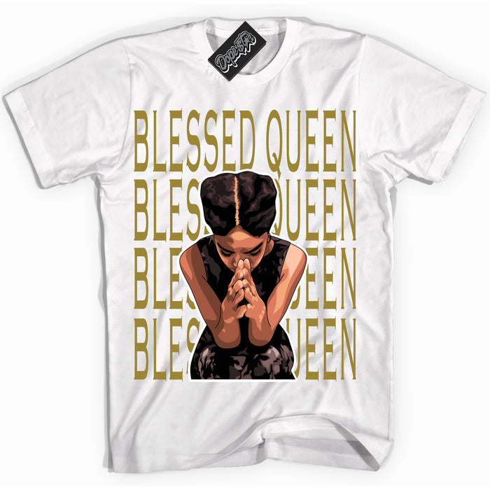 Cool White Shirt with “ Blessed Queen ” design that perfectly matches Pacific Moss Dunks.
