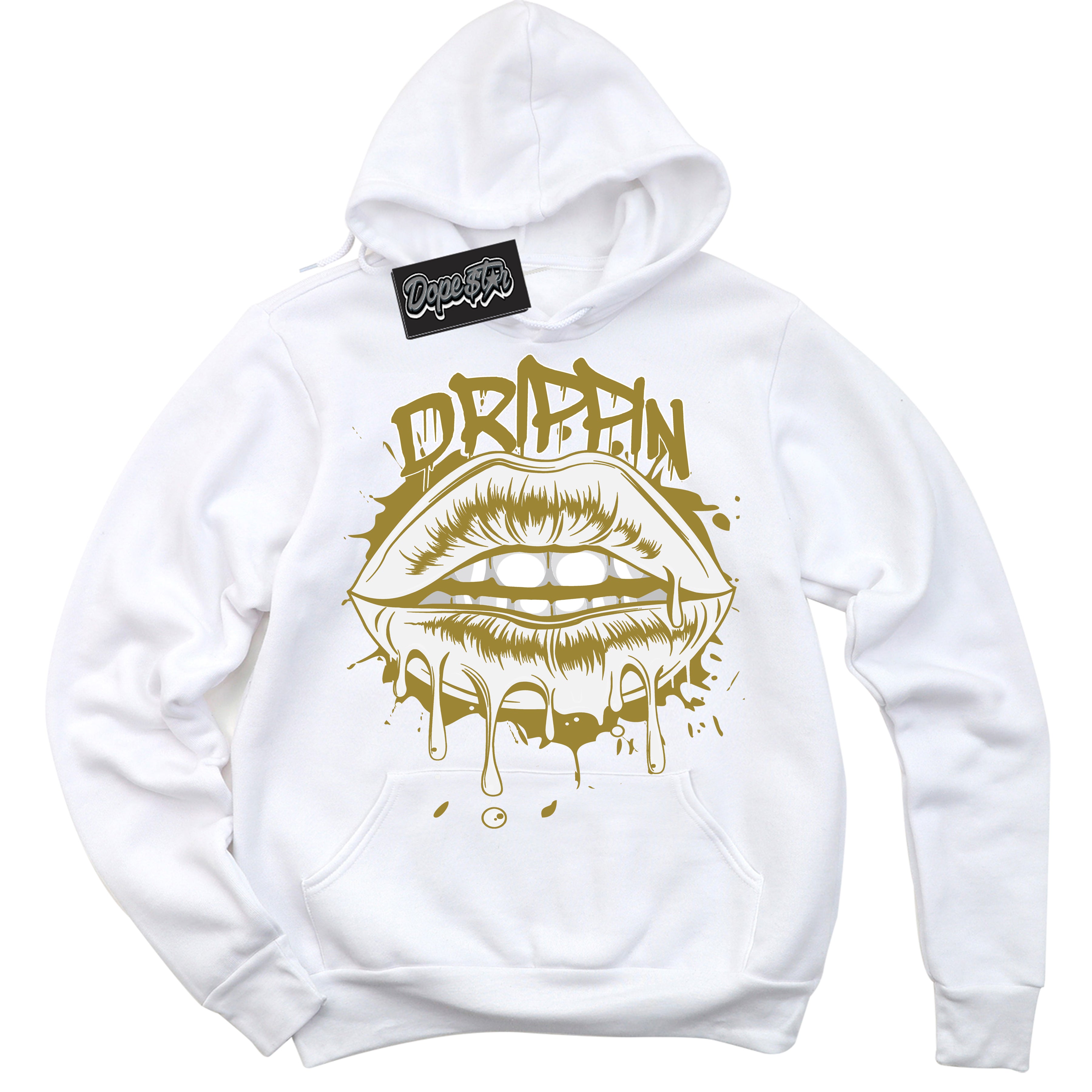 Cool White Hoodie with “ Drippin ”  design that Perfectly Matches Pacific Moss Dunks.
