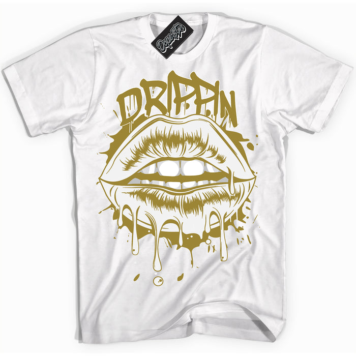 Cool White Shirt with “ Drippin ” design that perfectly matches Pacific Moss Dunks.
