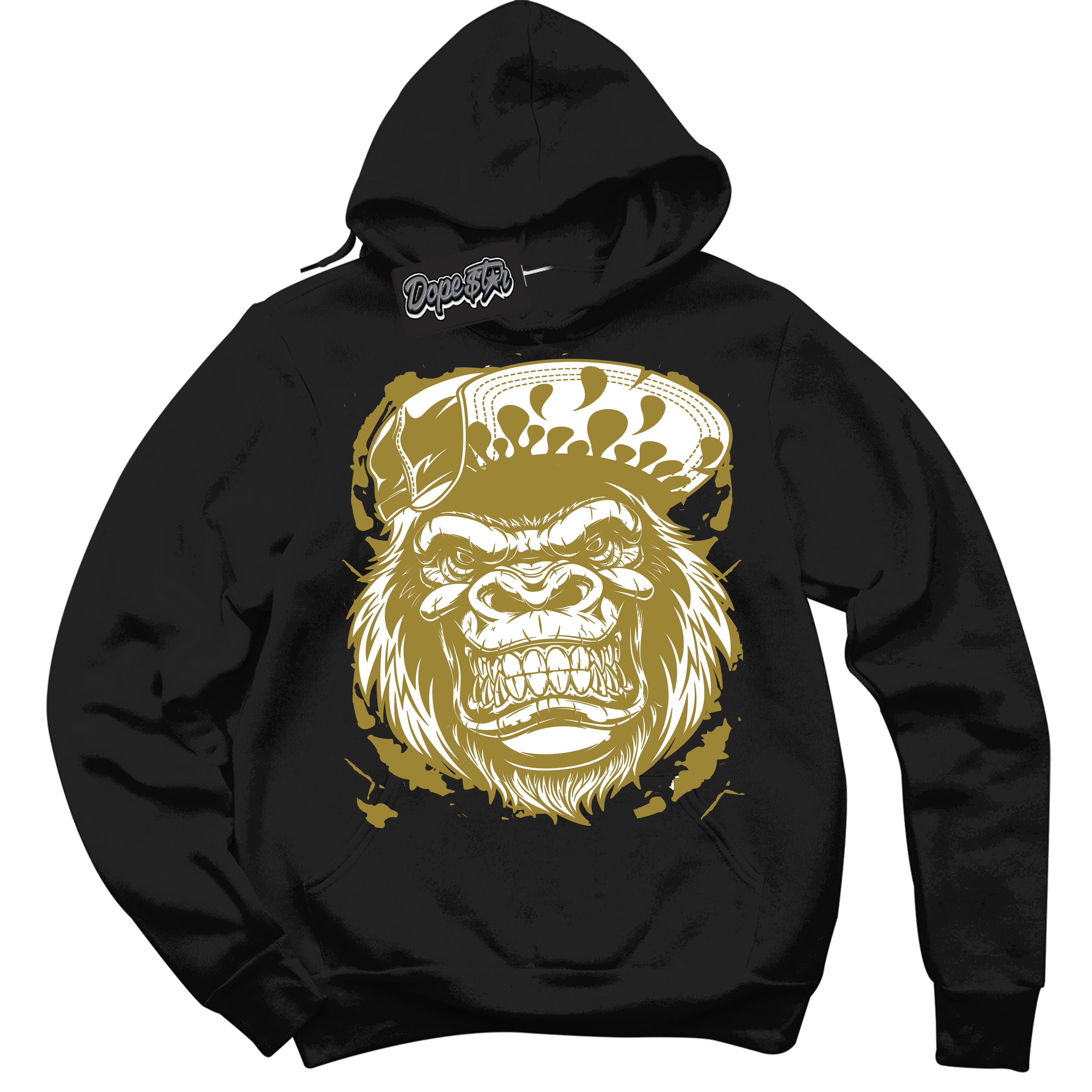 Cool Black Hoodie with “Gorilla Beast” design that Perfectly Matches Pacific Moss Dunks.