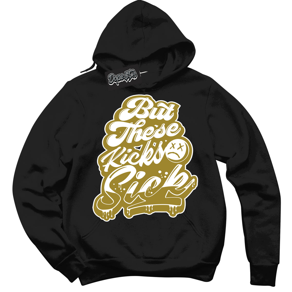 Cool Black Hoodie with “ Kick Sick ”  design that Perfectly Matches Pacific Moss Dunks.
