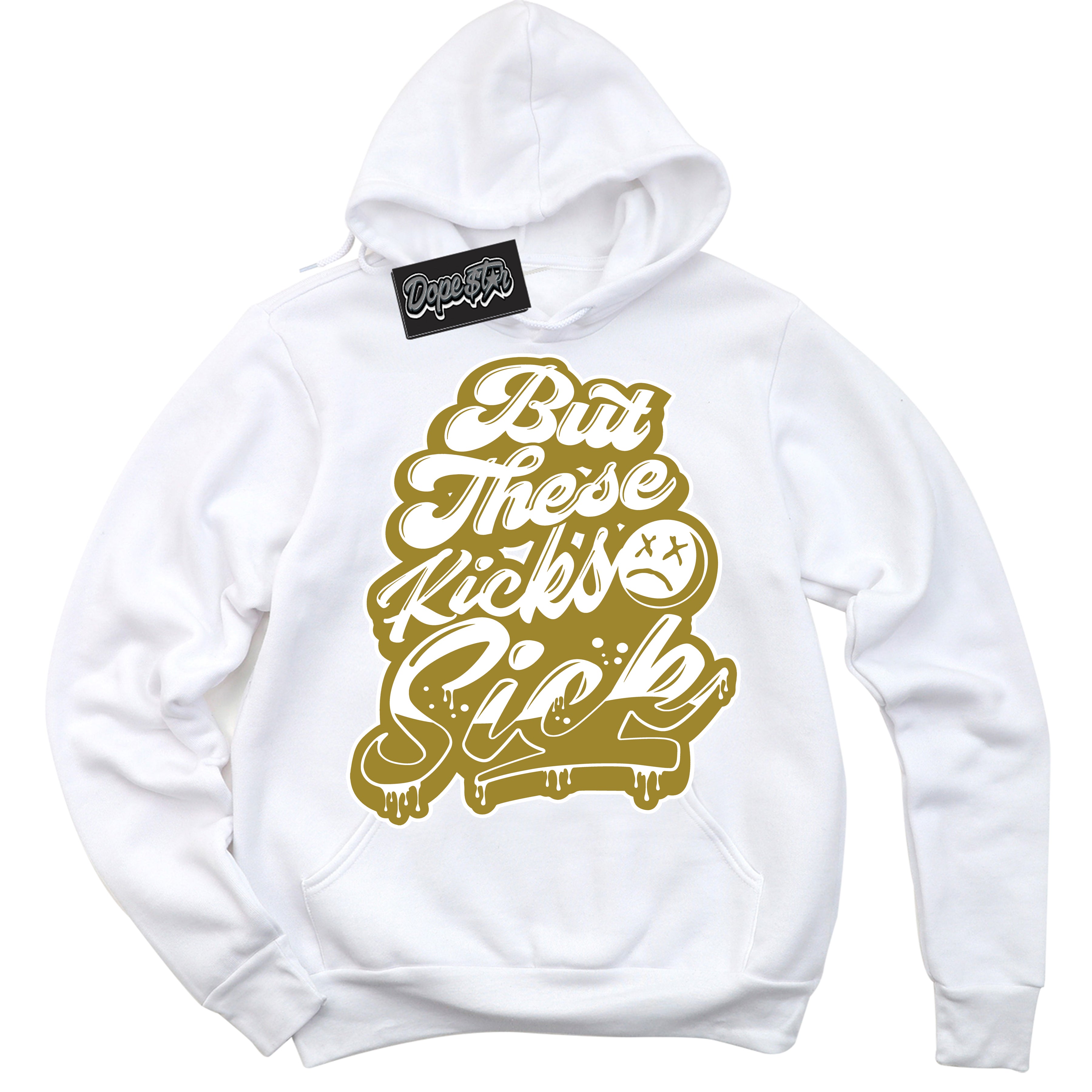 Cool White Hoodie with “ Kick Sick ”  design that Perfectly Matches Pacific Moss Dunks.
