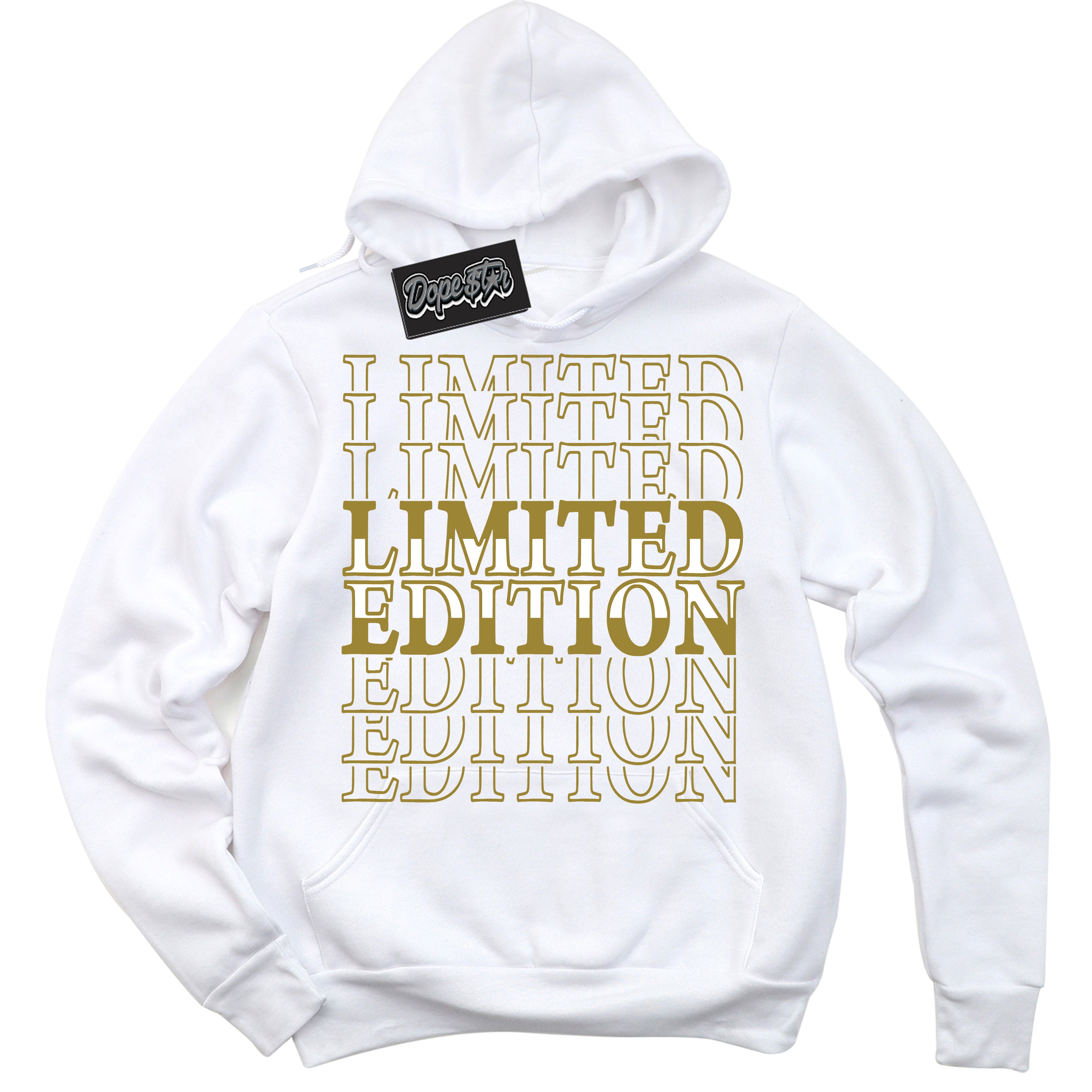 Cool White Hoodie with “ Limited Edition ”  design that Perfectly Matches Pacific Moss Dunks.
