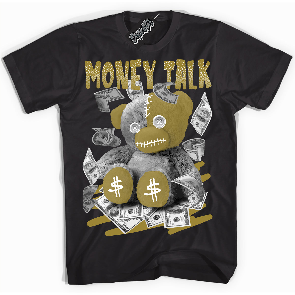 Cool Black Shirt with “ Money Talk Bear ” design that perfectly matches Pacific Moss Dunks.
