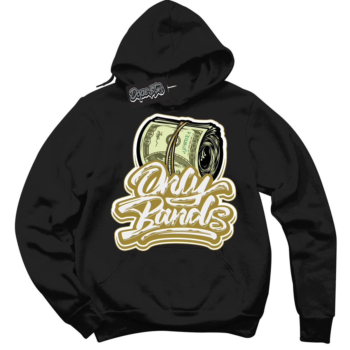 Cool Black Hoodie with “ Only Bands ”  design that Perfectly Matches Pacific Moss Dunks.
