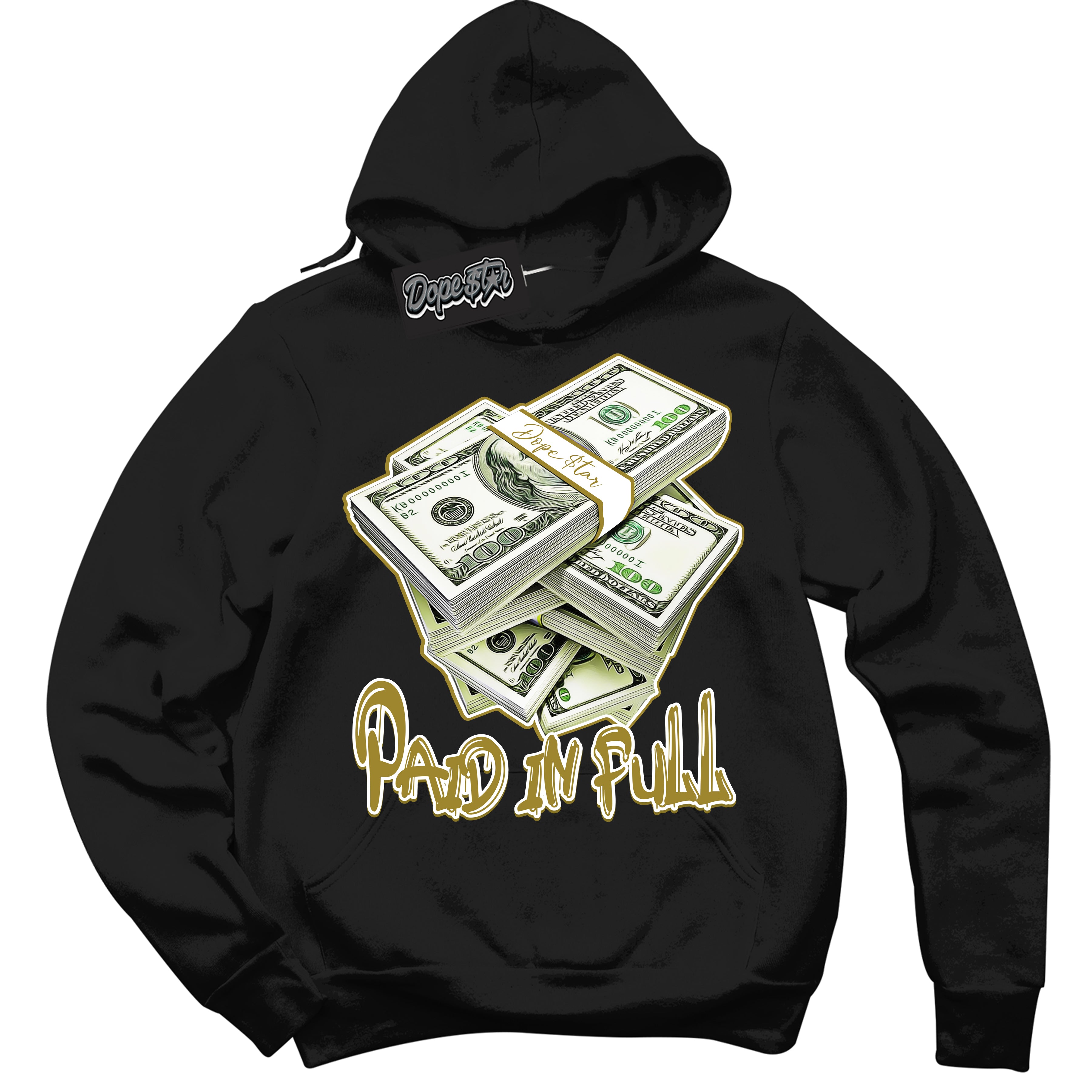 Cool Black Hoodie with “ Paid In Full ”  design that Perfectly Matches Pacific Moss Dunks.
