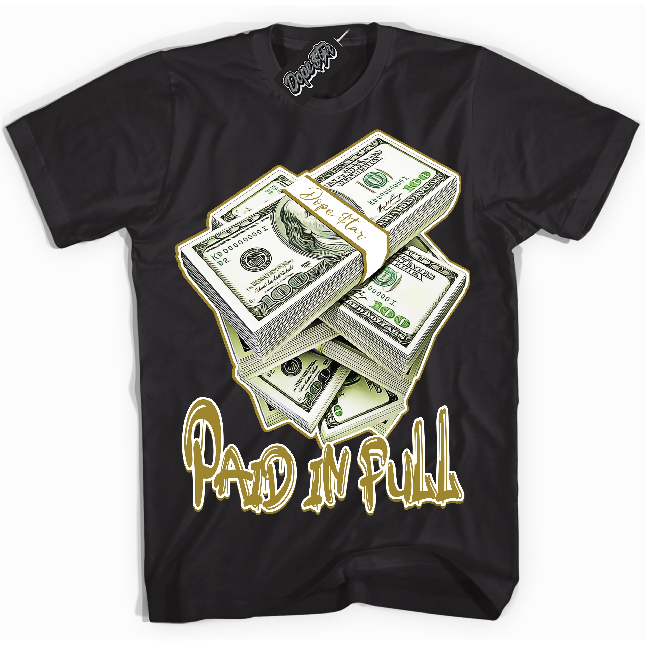 Cool Black Shirt with “ Paid In Full ” design that perfectly matches Pacific Moss Dunks.
