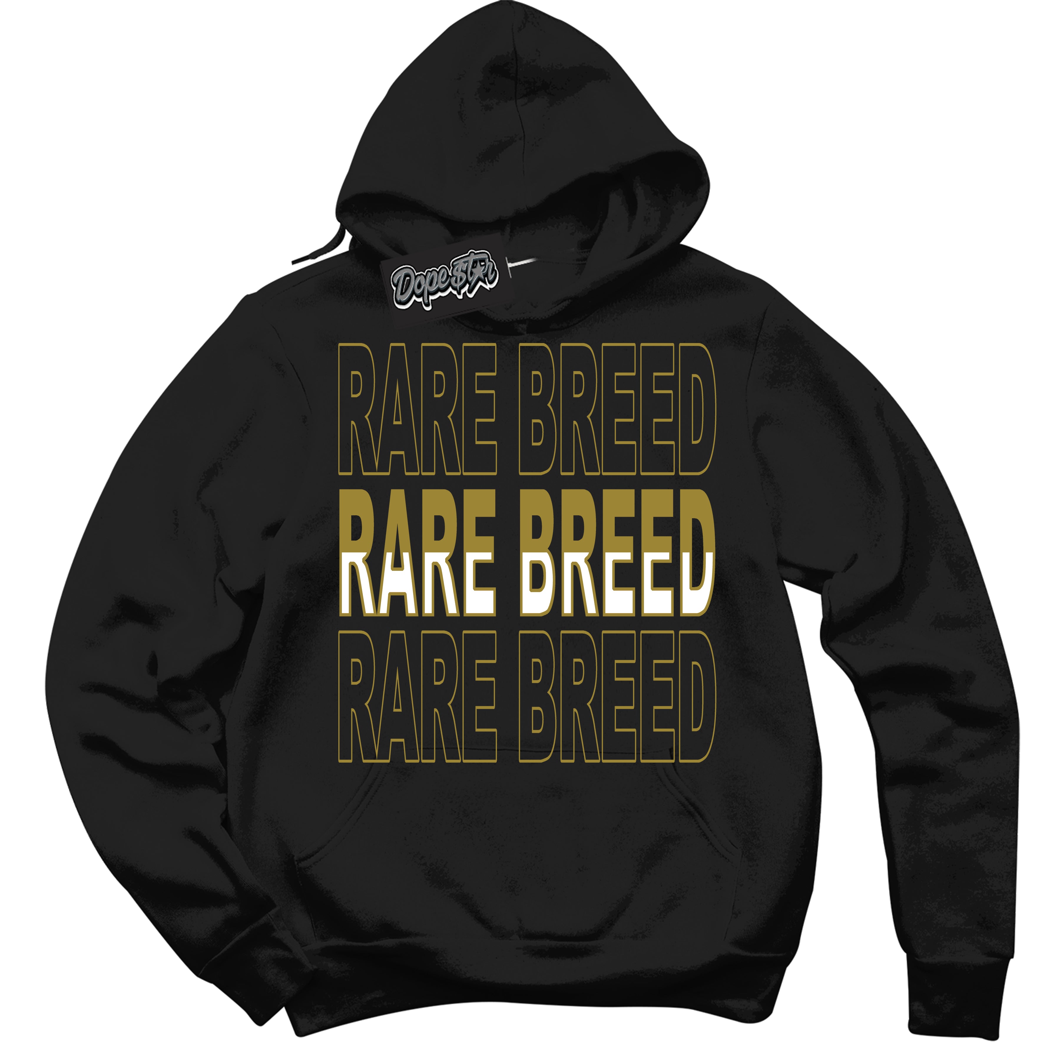 Cool Black Hoodie with “ Rare Breed ”  design that Perfectly Matches Pacific Moss Dunks.
