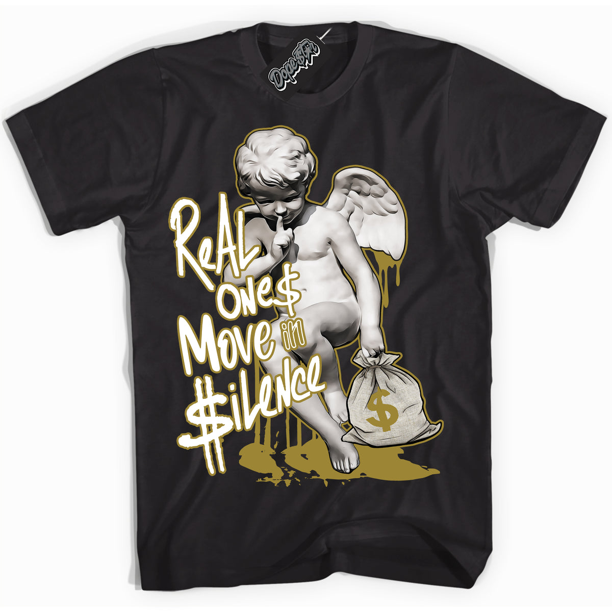 Cool Black Shirt with “ Real Ones Cherub ” design that perfectly matches Pacific Moss Dunks.
