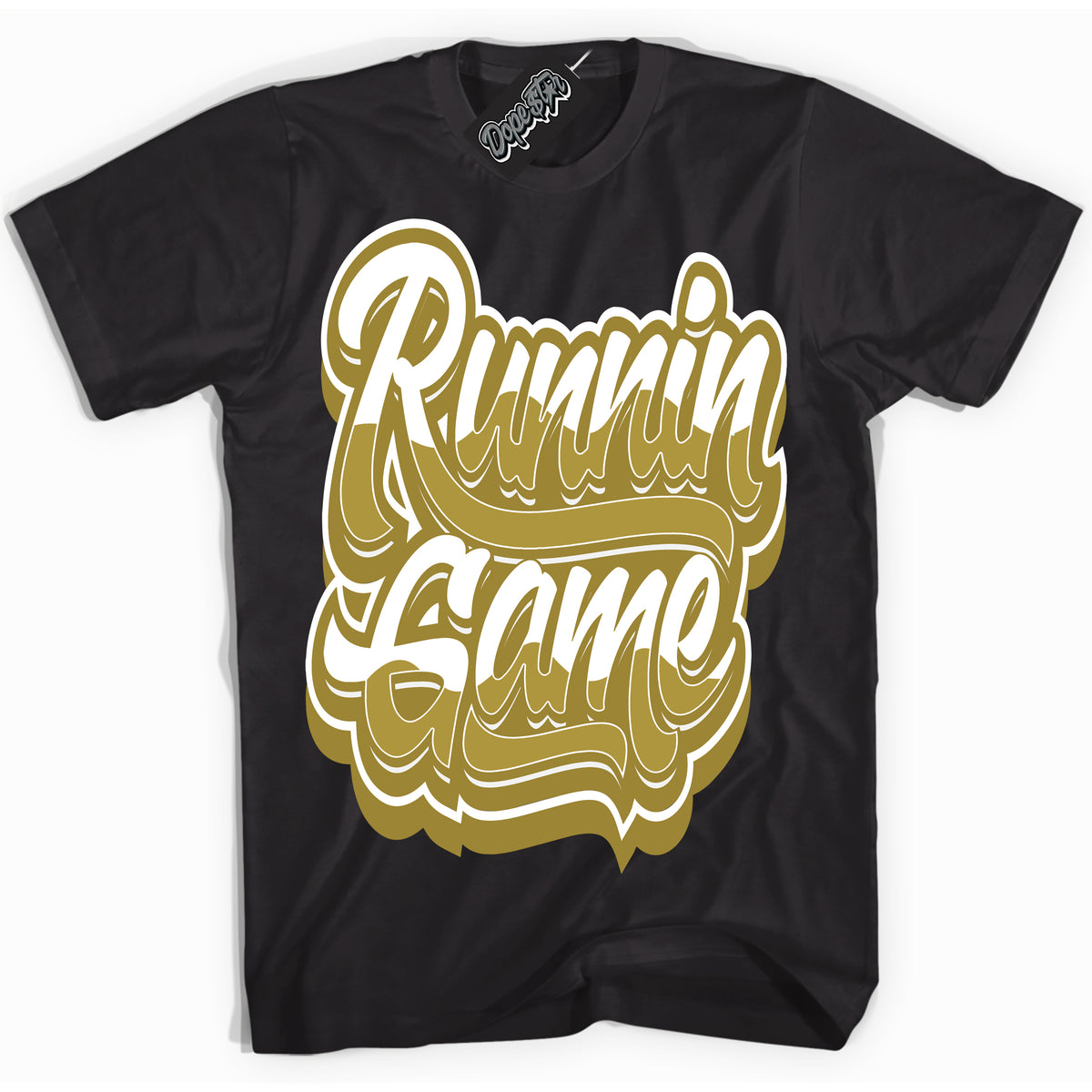 Cool Black Shirt with “ Running Game ” design that perfectly matches Pacific Moss Dunks.
