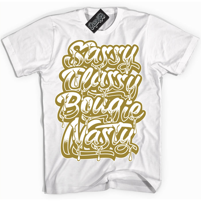Cool White Shirt with “ Sassy Classy ” design that perfectly matches Pacific Moss Dunks.
