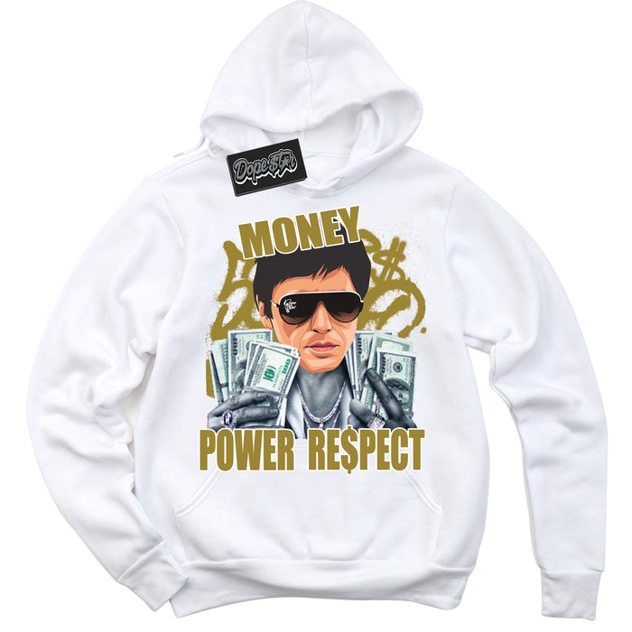 Cool White Hoodie with “ Tony Montana ”  design that Perfectly Matches Pacific Moss Dunks.
