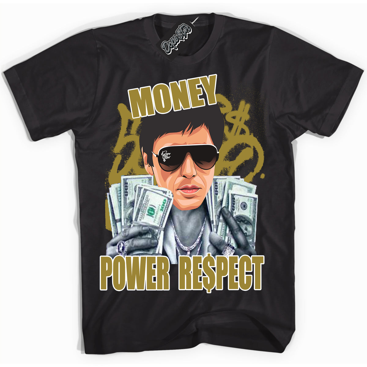 Cool Black Shirt with “ Tony Montana ” design that perfectly matches Pacific Moss Dunks.

