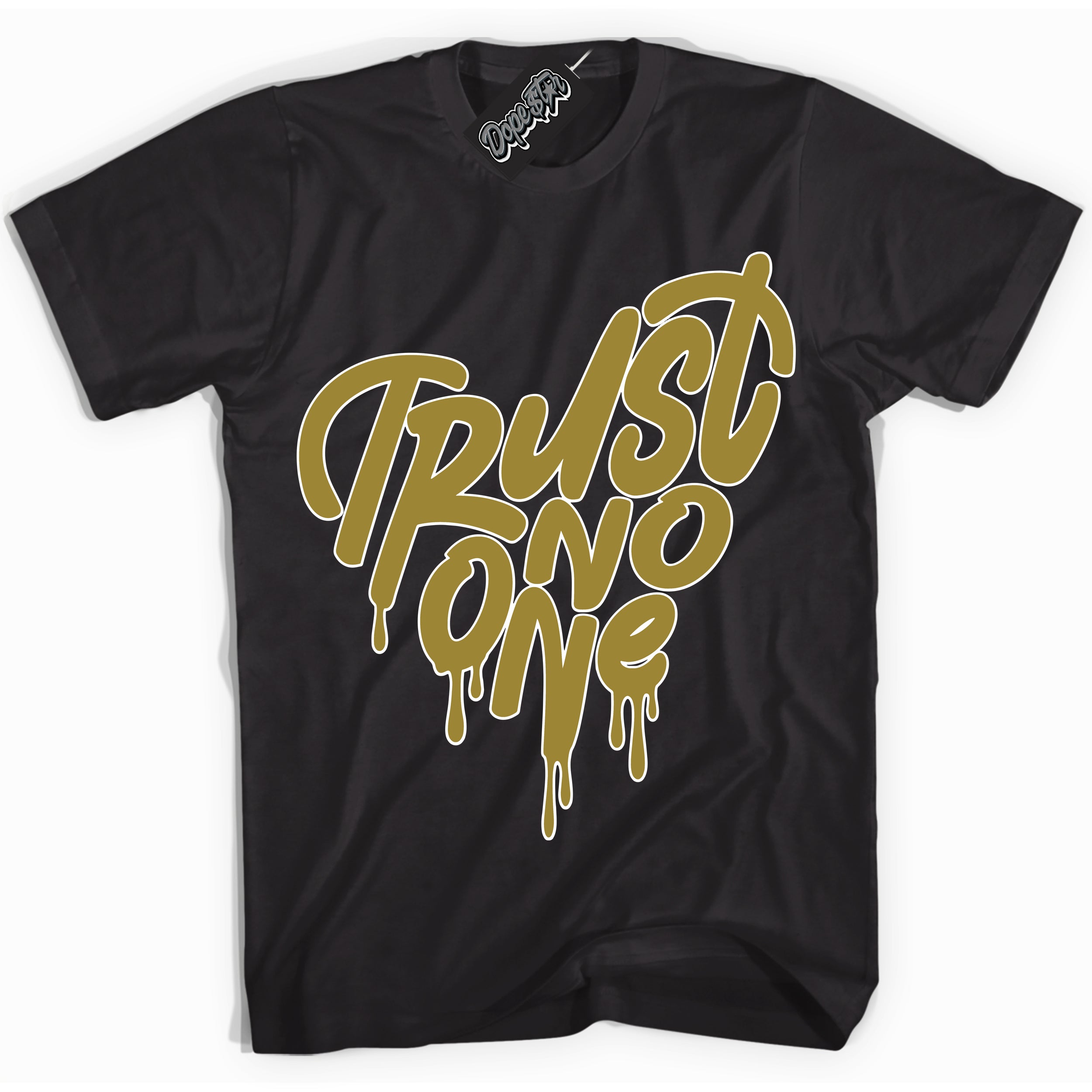 Cool Black Shirt with “ Trust No One Heart ” design that perfectly matches Pacific Moss Dunks.
