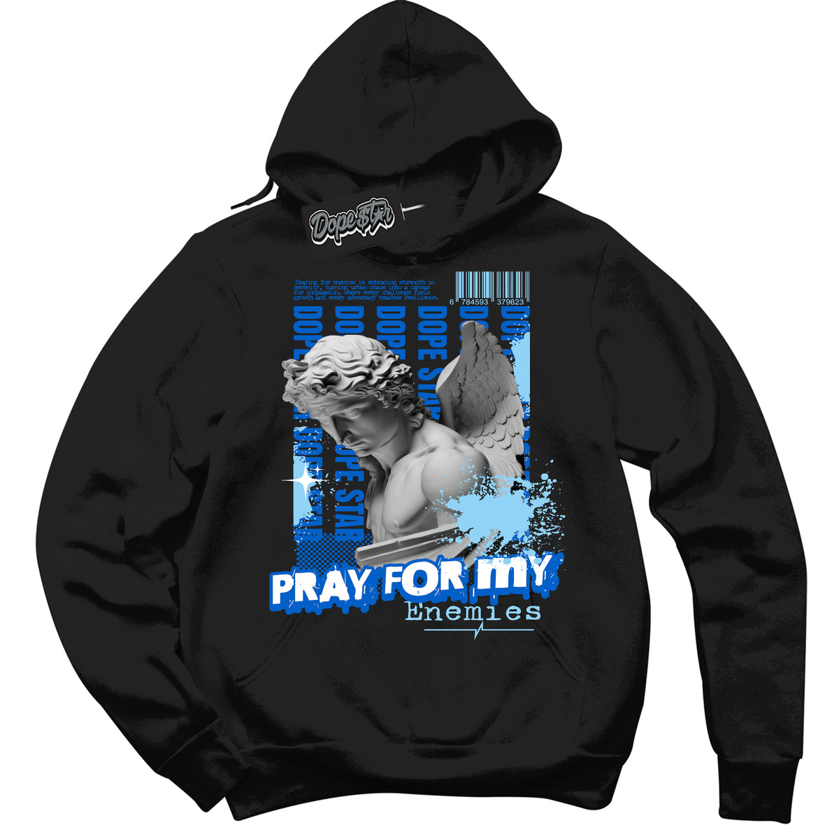 Cool Black Hoodie with “ Pray Enemies ”  design that Perfectly Matches Argon Sneakers.