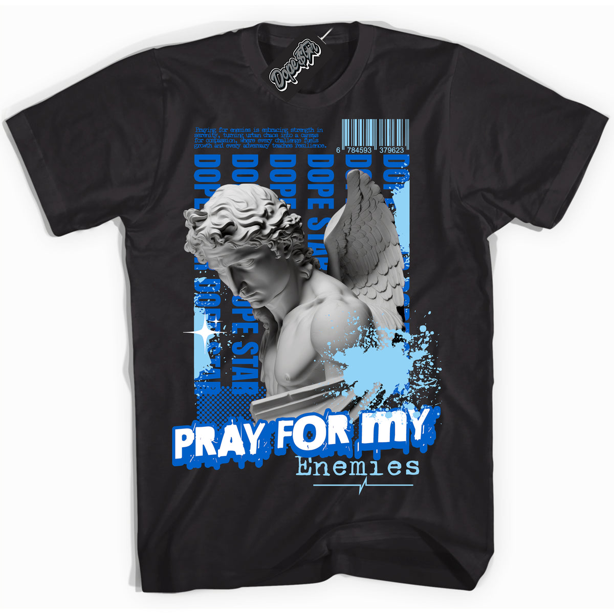 Cool Black Shirt with “ Pray Enemies” design that perfectly matches Argon Sneakers.