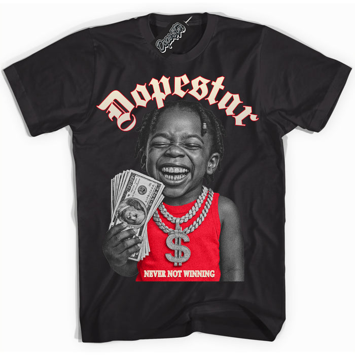 Black “Never Not Winning” T-shirt by Dope Star Brand®, styled to match Phantom 1s sneakers