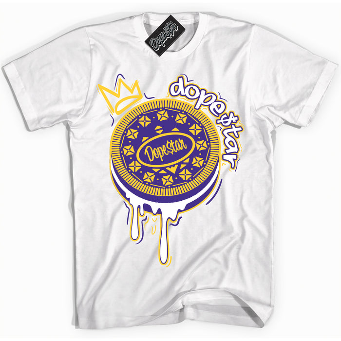 Cool White Shirt with “Oreo DS” design that perfectly matches the Air Force 1 QS Kobe Lakers Home Sneakers.