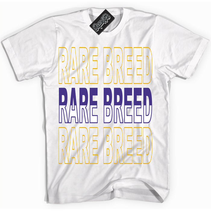 Cool White Shirt with “Rare Breed” design that perfectly matches the Air Force 1 QS Kobe Lakers Home Sneakers.
