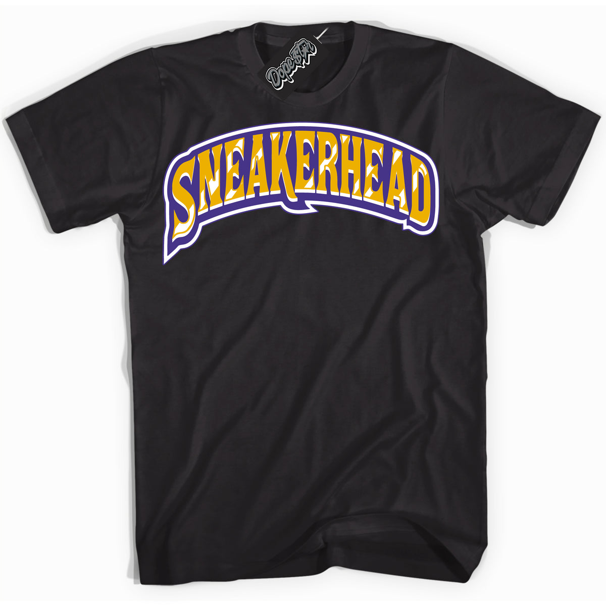 Cool Black Shirt with “Sneakerhead” design that perfectly matches the Air Force 1 QS Kobe Lakers Home Sneakers.
