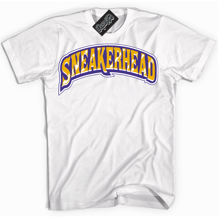Cool White Shirt with “Sneakerhead” design that perfectly matches the Air Force 1 QS Kobe Lakers Home Sneakers.