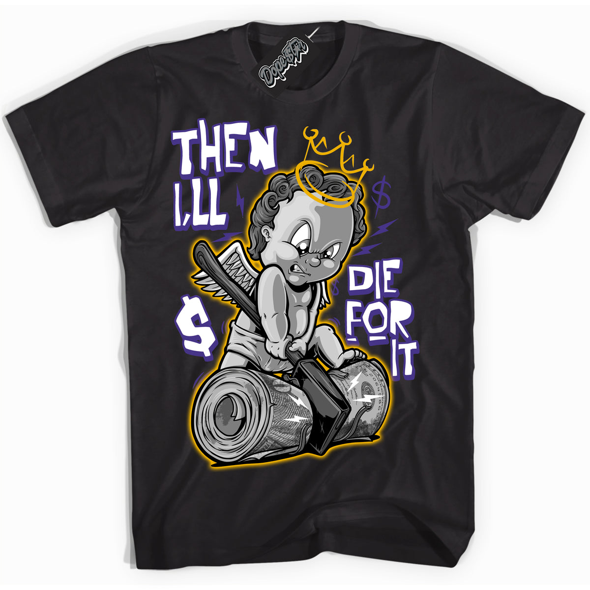 Cool Black Shirt with “Then I'll” design that perfectly matches the Air Force 1 QS Kobe Lakers Home Sneakers.
