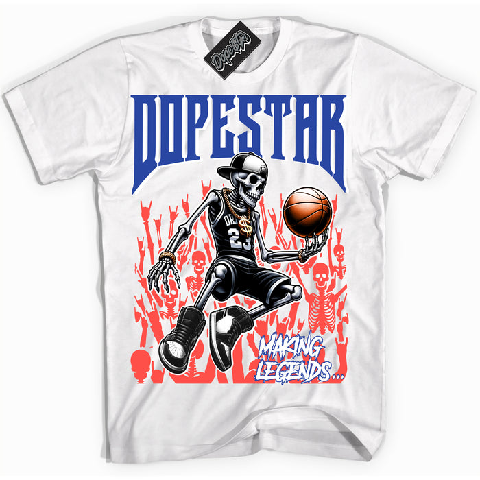 Cool White Shirt with “ Making Legends ” design that perfectly matches Ultramarine 180s Sneakers.