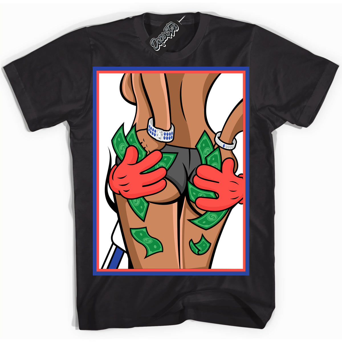 Cool Black Shirt with “ Money Hands ” design that perfectly matches Ultramarine 180s Sneakers.