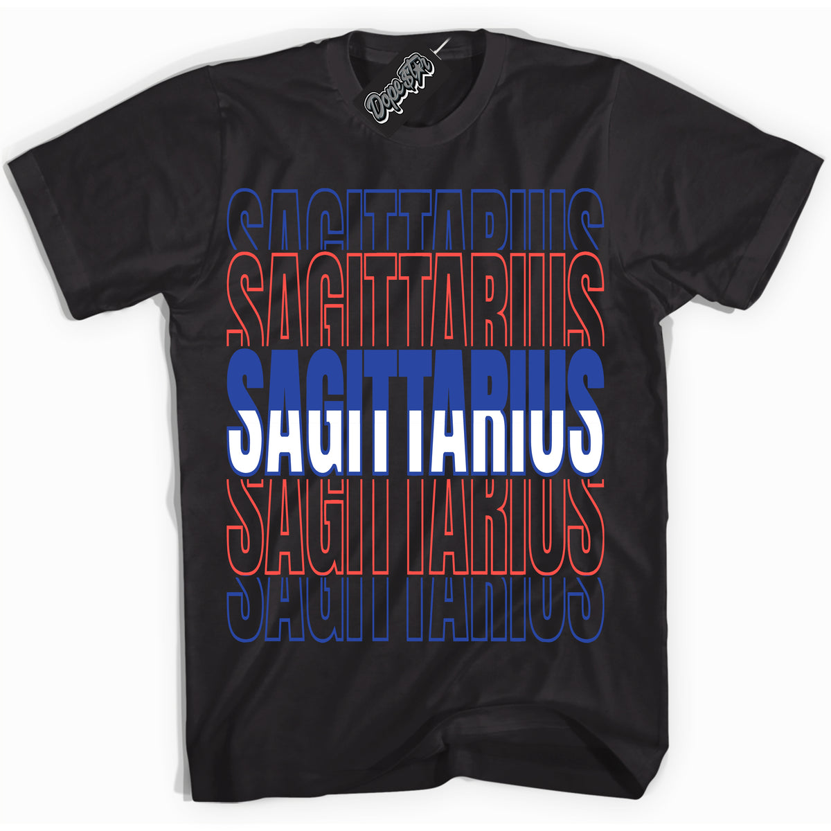 Cool Black Shirt with “ Sagittarius ” design that perfectly matches Ultramarine 180s Sneakers.