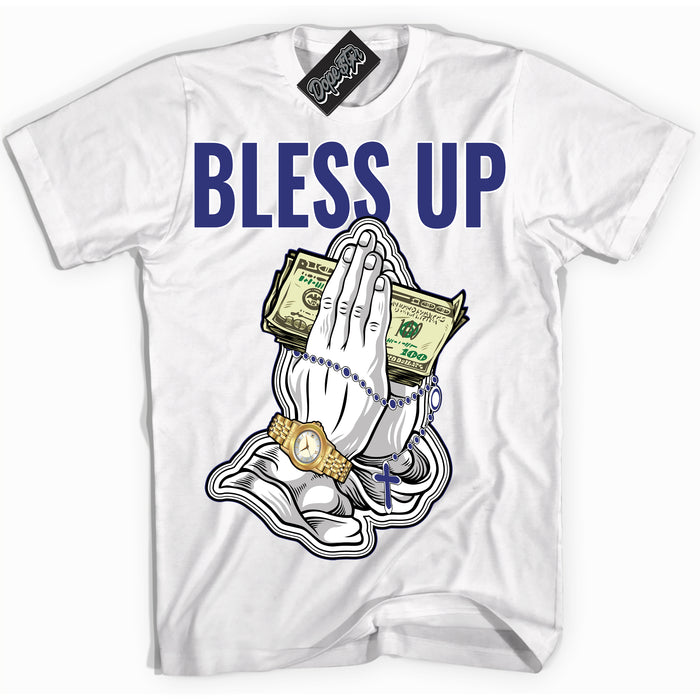 Cool White Shirt with “ Bless Up ” design that perfectly matches Concord Dunk.
