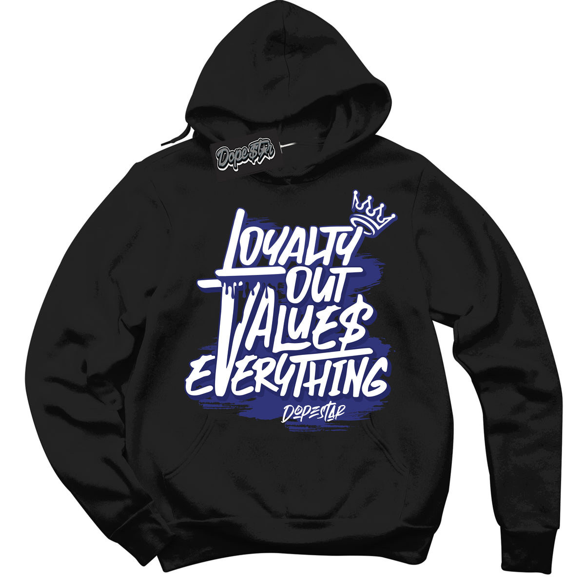 Cool Black Hoodie with “ Loyalty Out Values Everything ”  design that Perfectly Matches Concord Dunk.
