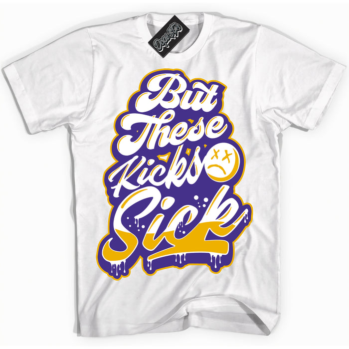 Cool White Shirt with “Kick Sick” design that perfectly matches the Kobe 8 Protro Lakers Home Sneakers.