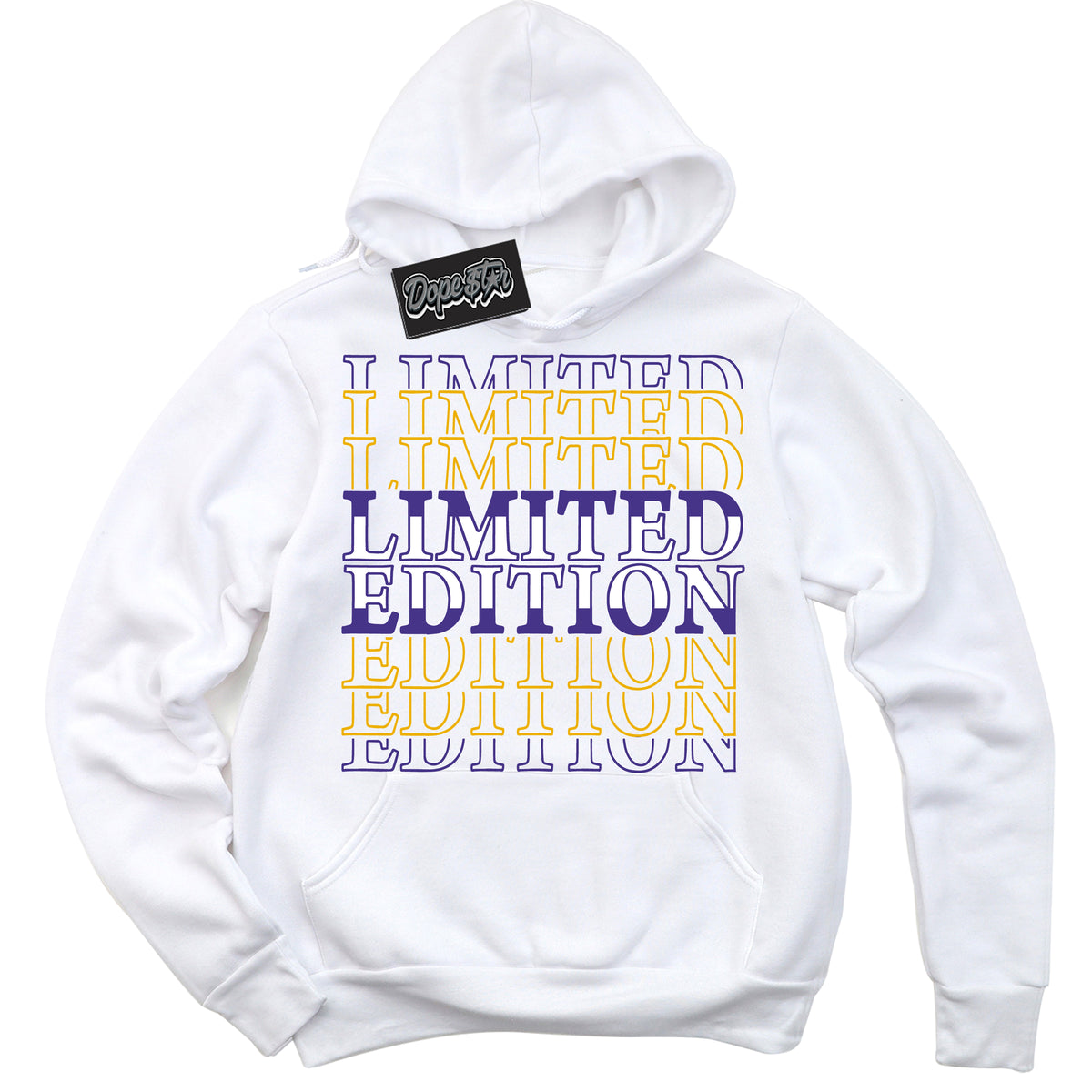 Cool White Hoodie with “Limited Edition” design that Perfectly Matches Kobe 8 Protro Lakers Home Sneakers.