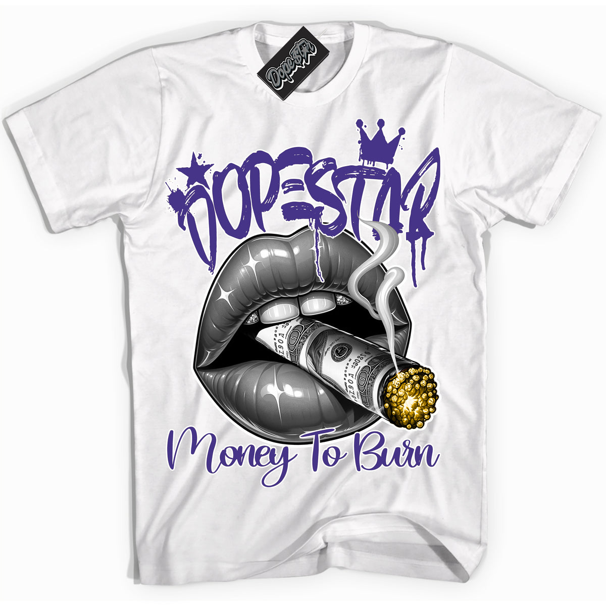 Cool White Shirt with “Money To Burn” design that perfectly matches the Kobe 8 Protro Lakers Home Sneakers.