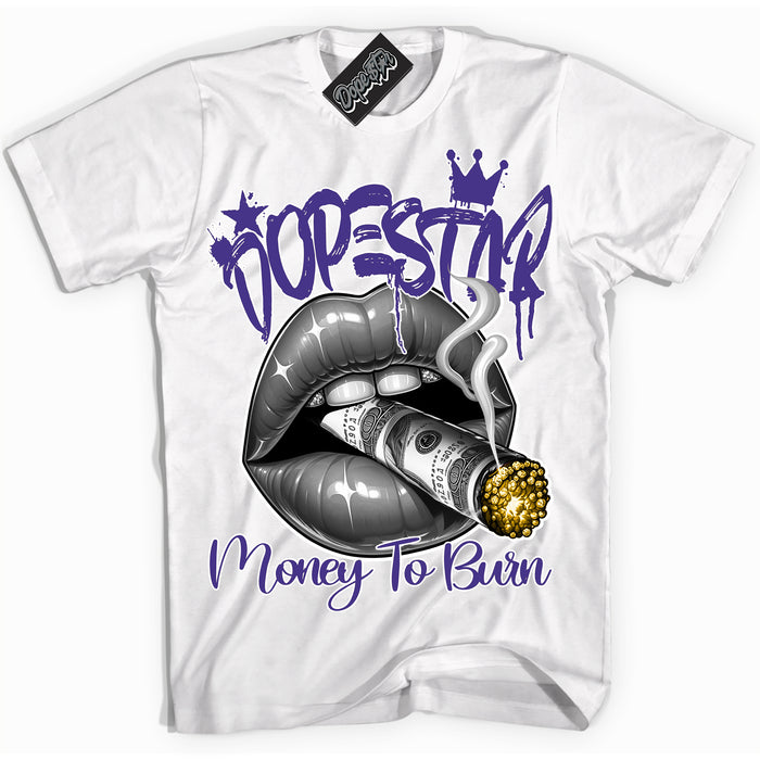Cool White Shirt with “Money To Burn” design that perfectly matches the Kobe 8 Protro Lakers Home Sneakers.