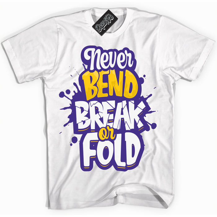 Cool White Shirt with “Never Bend Break Or Fold” design that perfectly matches the Kobe 8 Protro Lakers Home Sneakers.