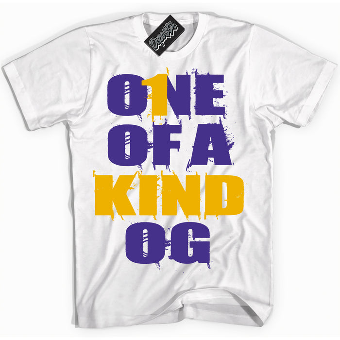 Cool White Shirt with “One Of A Kind” design that perfectly matches the Kobe 8 Protro Lakers Home Sneakers.